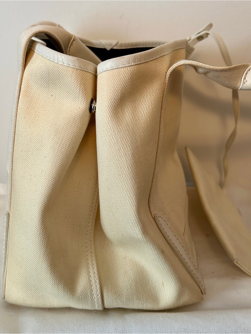 Balenciaga Calabasas Canvas Tote in Pale Cream with Black Logo - Picture 5 of 11